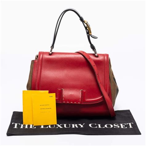 fendi silvana leather satchel|Fendi designer handbags red.